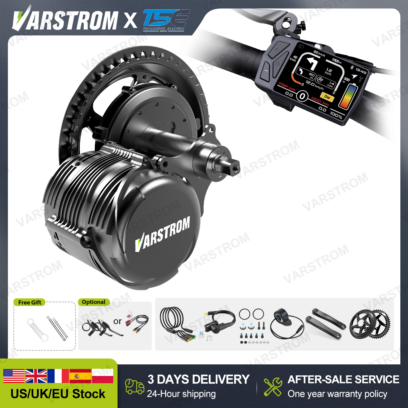 Side Hung Mid Drive Motor Kit - [Disponibilità USA] Kit di conversione bici